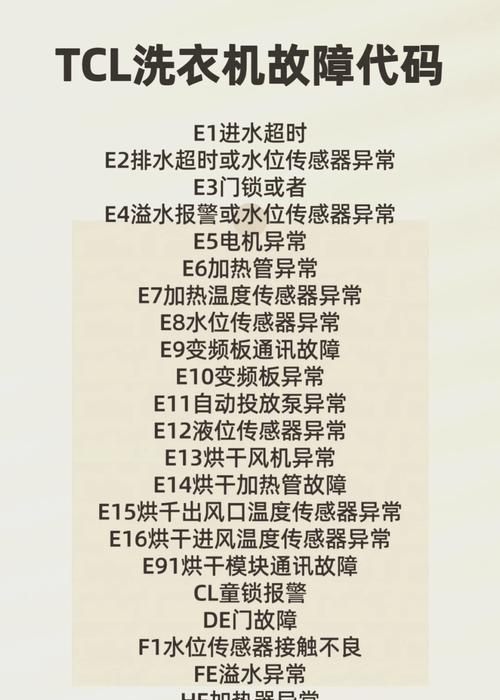 新乐洗衣机故障代码E05的意思及维修方法详解（解读新乐洗衣机故障代码E05）  第3张