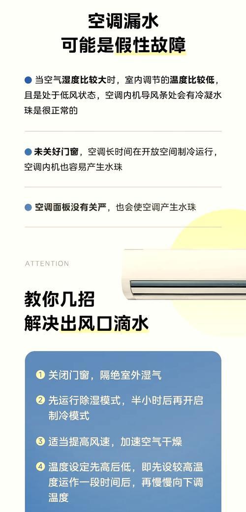 以飞仕移动空调滴水问题及维修方法（探究滴水原因）  第3张